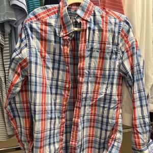 Men's vineyard vines slim fit button down red white blue Oxford shirt